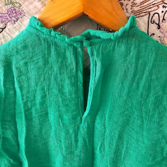 Nanette Lepore Green Cap Sleeve Blouse Women's M - Picture 3 of 6
